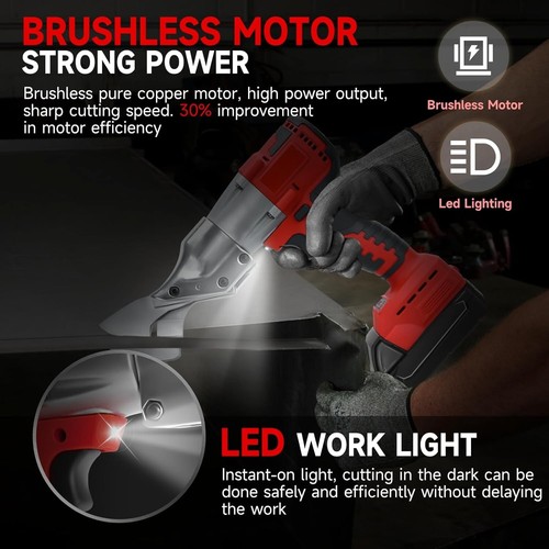 Cisaille à Métal sans Fil pour Batterie Milwaukee 18V, Ciseaux à Métal Électrique Brushless - Photo 4/7