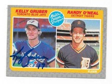 KELLY GRUBER 1985 FLEER AUTOGRAPHED SIGNED # 645 TORONTO BLUE JAYS
