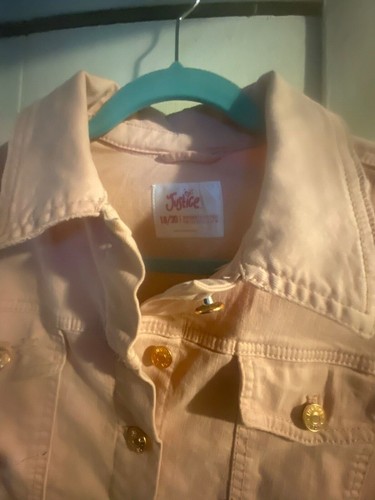 Girls Justice Denim Jacket NWT Gold Buttons Size 18/20 - Picture 2 of 5