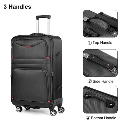 3Piece Luggage Set Travel Softshell Suitcase Lightweight Expandable Carry on Bag - Picture 6 of 10