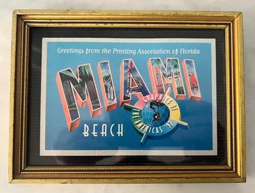 POSTAL PROMOCIONAL RARA ""MIAMI BEACH"" enmarcada de gráficos de las Américas - Imagen 6 de 6