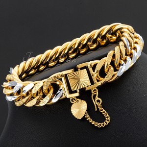 11mm Silver Gold Chain Bracelet For Mens Womens Curb Cuban Link Image Is Loading 11mm Silver Gold Chain Bracelet For Mens Womens