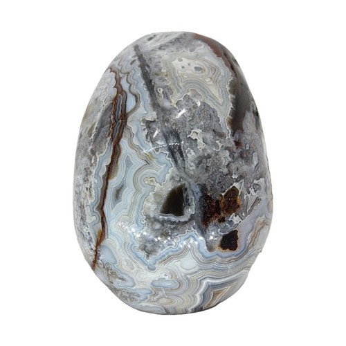 Ágata de encaje loco, calavera, 3,25", talla, espécimen, exhibición, piedra, #R-6175 - Imagen 9 de 12