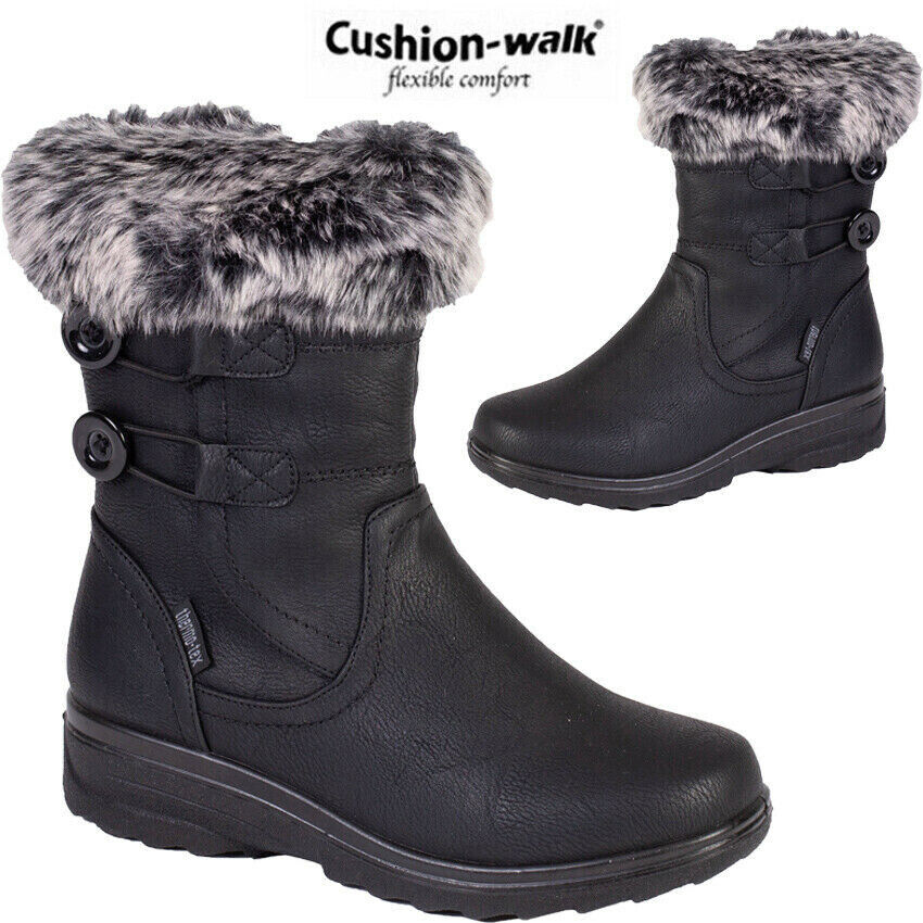 Ladies Mid Calf Warm Lined Snow Boots Women Fashion Grip Sole Winter Boots Shoes eBay