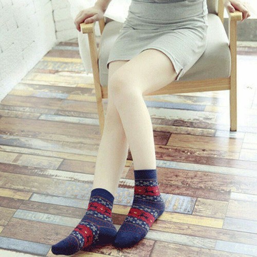 5 pares de calcetines de invierno cálidos gruesos de ciervo de Navidad para mujer - Imagen 11 de 12
