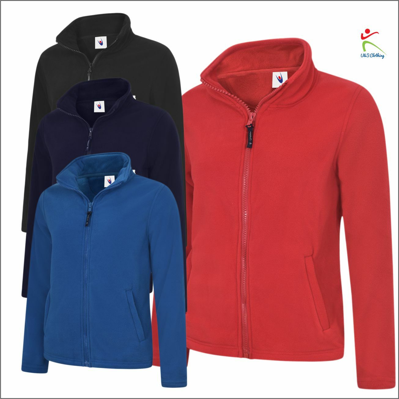 Uneek Womens Classic Full Zip Up Micro Fleece Jacket Casual Outdoor ...