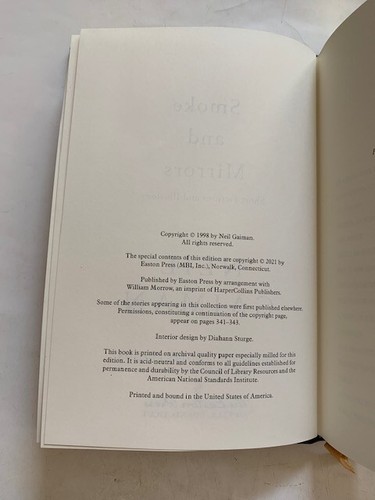 SMOKE AND MIRRORS - SIGNED EASTON PRESS LTD. BY NEIL GAIMA - Picture 7 of 8