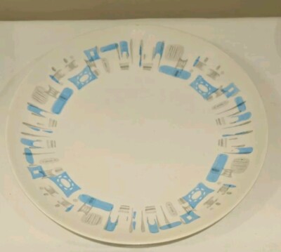 Blue Heaven Royal China 10'' DINNER PLATE 50s/60s Atomic Pattern Retro Read*