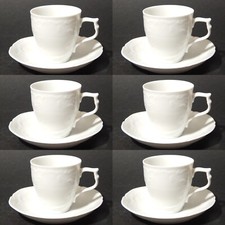 PREZIOSO SERVIZIO CAFFÈ 6 TAZZINE SANS SOUCI PORCELLANA BIANCA ROSENTHAL