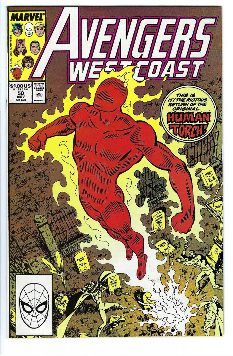 AVENGERS WEST COAST #50 VF- HUMAN TORCH :) | eBay