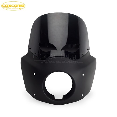 Front Fairing 12" Eye Shape Vented Windscreen w/ LED Headlight For Low Rider S - Foto 8 di 12