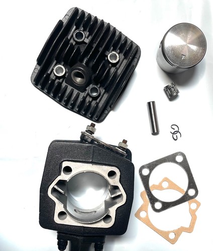 NEGRO 47mm 80CC Motor Bicicleta Motor Culata Juego Pistón KIT 8mm 1/16" B - Imagen 1 de 2