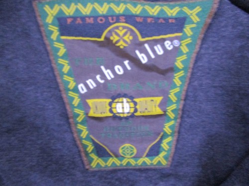 Vintage Blue Anchor Jacket Mens Large Black Leather Collar Barn Chore Coat Y2K - Picture 3 of 12