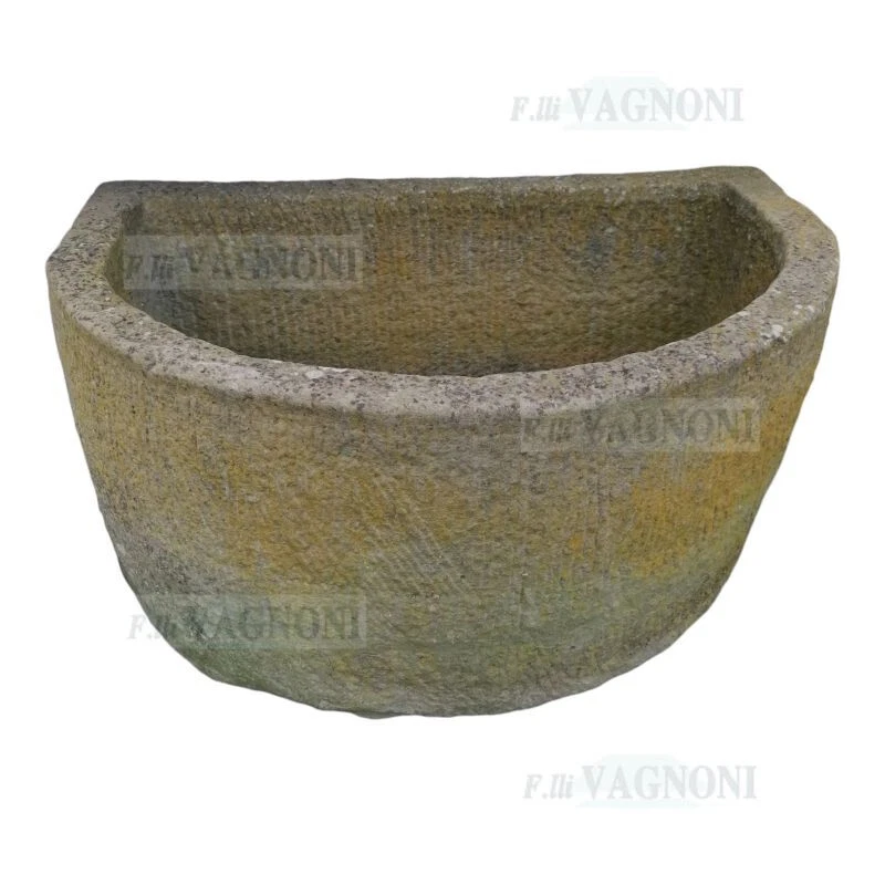 Vecchia Vasca in Pietra cm 95  arredo lavandino grande fontana marmo arredo - Immagine 2 di 4