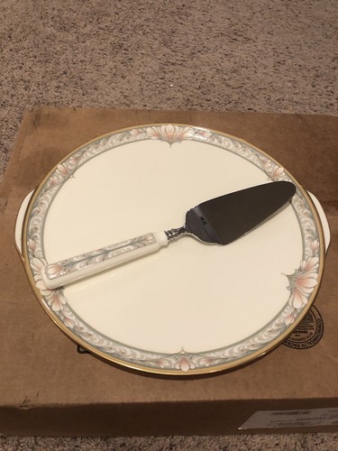 Noritake Barrymore 9737 Japan Griff Kuchenplatte mit Servier Tortenmesser - Bild 1 von 6