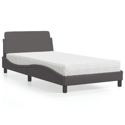 Letto con Materasso Dover Grigio 100x200 cm in Similpelle - Foto 1 di 5