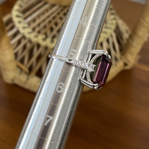 Joyas fragantes anillo de plata de ley 925 talla 5,25 púrpura elegante atuendo de noche - Imagen 4 de 5