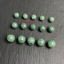 20pcs Natural Grade A Green Jade Jadeite Beads Round Big Hole Bead DIY Jewelry