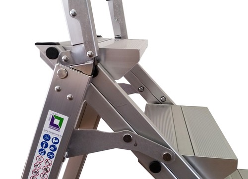 MUNK Klapptreppe mit klappbarem Bügel 3 Stufen Stufentritt Montagetritt - Bild 5 von 6
