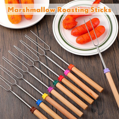 100 Pcs 28 Inch Marshmallow Roasting Sticks Bulk, Smores Skewers for Fire Pit... - Imagen 2 de 6