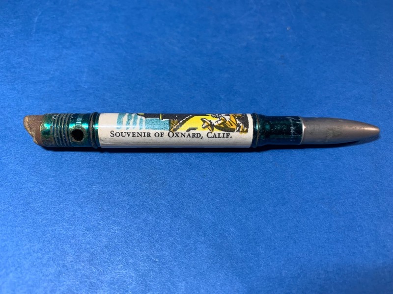 SOUVENIR OF OXNARD CALIF. CA CALIFORNIA BULLET PENCIL MISSION SCENE VINTAGE