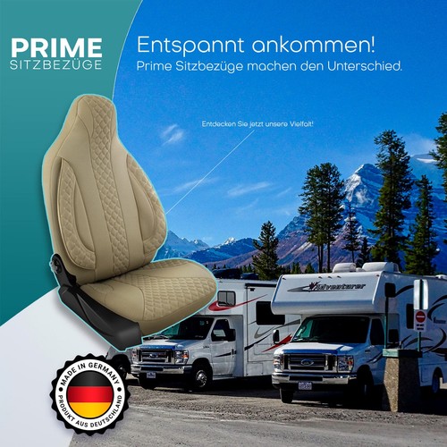 Fundas de asiento para autocaravana piloto adecuadas para furgoneta XGO 700 (beige) - Imagen 10 de 11