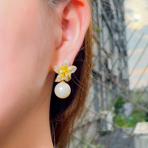 Orecchini perle zirconi placcati argento pendenti goccia perno cerchio donna gioielli - Foto 438 di 570