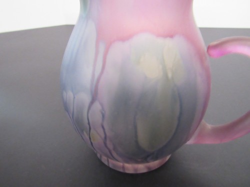 Rueven Israelische Originale handbemalte Jugendstil Kunst Glas Krug Vase 5 1/2" H - Bild 10 von 11