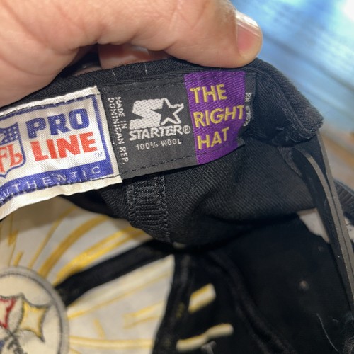 Vintage 90s Starter NFL Pro Line Pittsburgh Steelers Collision Wool Snapback Hat - Picture 11 of 12