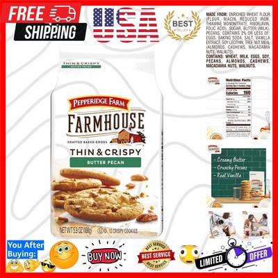 Farmhouse Thin & Crispy Butter Pecan Cookies, 5.9 oz. Bag