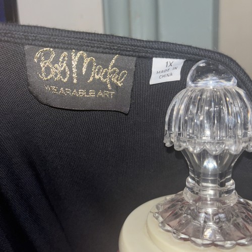 2 Bob Mackie Damen 1X schwarz geteilter Ausschnitt Band verziert Tunika 1X - Bild 3 von 4