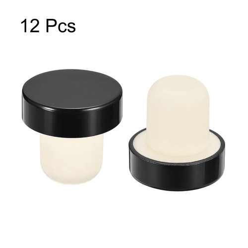 0.76x1.18inch T-shaped Reusable Sealing Wine Stopper Bottle Plugs, Black 12Pcs - Bild 3 von 6