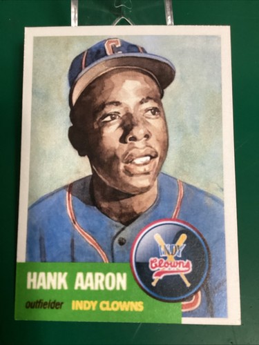 1953 Topps Style Hank Aaron Indy Clowns Variation Atlanta Braves BlueIceDisplay - Picture 4 of 10