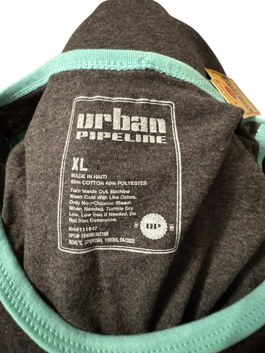 Urban Pipeline Tank Top Black Gray With Mint Green Accents NWT - Picture 6 of 6