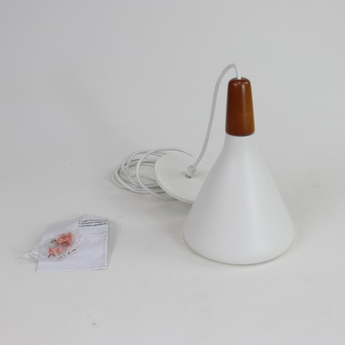 Maxim Lighting 11350WNWT/BUL Nordic 1-Light Pendant in White and Walnut Finish - Picture 3 of 6