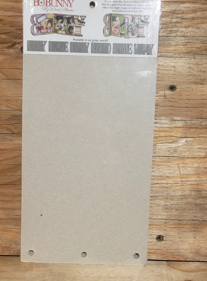 Bo Bunny MY Word Baby Family Scrapbooking Chipboard Album - 6" x 12" - Image 2 of 2