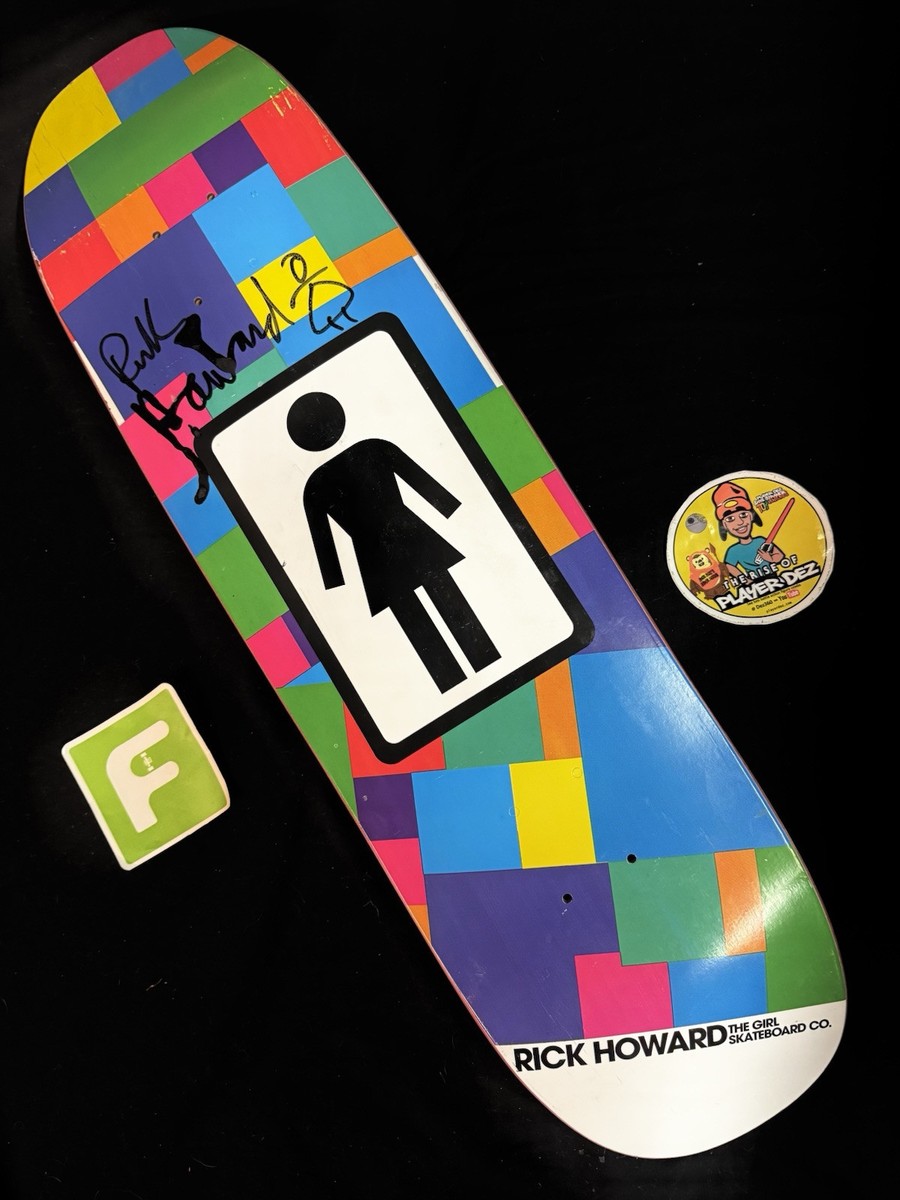 RARE SIGNED Rick Howard Multicolor Girl Skateboard Deck