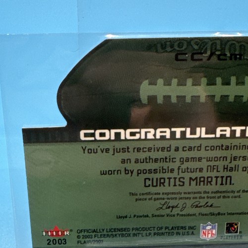 2003 Fleer Flair Curtis Martin Canton Calling Jersey #CC/CM - Picture 19 of 19