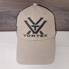 Vortex Optics Embroidered Logo Baseball Cap Hat Snap Back Mesh back Beige  Black