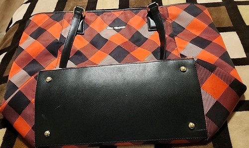 Vera Bradley Large Zip ELLA Tote BUFFALO PLAID Burnt Orange Black Red Purse $168 - Picture 8 of 8