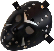 Horror Halloween Costume Hockey Mask Party Cosplay Props Black-Silver 