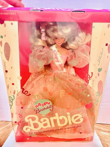 Barbie 1990 Happy Birthday Fashion Doll #7913 New Minor Box Damage - Picture 2 of 14