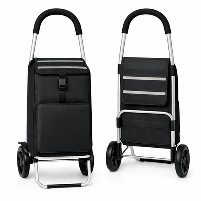 Einkaufstrolley klappbar 56L mit separatem Kühlfach 5L Einkaufsroller mit Tasche