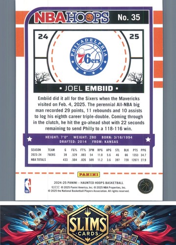 Aros embrujados Philadelphia 76ers Joel Embiid #35 2024-25 - Imagen 2 de 2