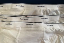‘06 Fruit of the Loom Men's 3 Pc White Cotton Briefs Size 3XL Irreg