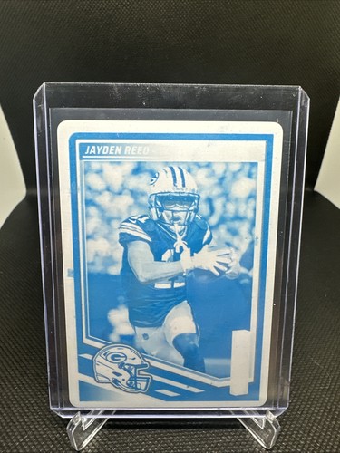 2025 Panini Score Jayden Reed 1/1 Blue Printing Plate