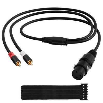 3-Pin XLR Female to 2 RCA Male Y Splitter Adapter Cable 8 Ft, Unbalanced Dual...