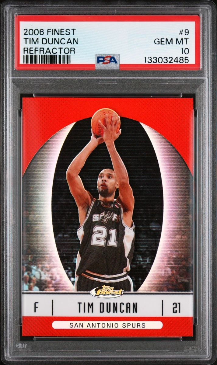 2007-08 TOPPS FINEST - TIM DUNCAN - RED REFRACTOR SPURS HOF  2007-08 TOPPS FINEST - TIM DUNCAN - RED REFRACTOR SPURS HOF display picture 1