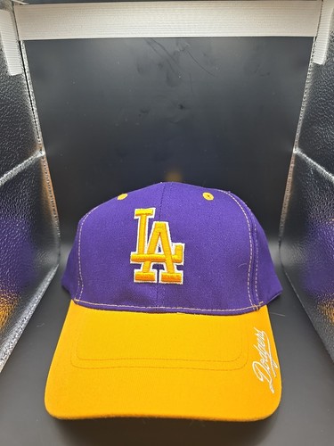 LA DODGERS LOS ANGELES LAKERS CAP/MÜTZE lila gold gelb verstellbar - Bild 7 von 8