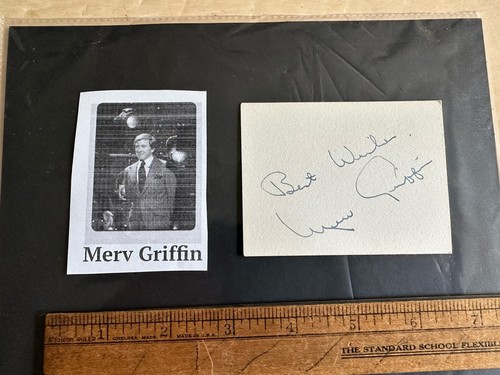Merv Griffin TV Star Genuine Autographed Signed Card - Picture 1 of 4
